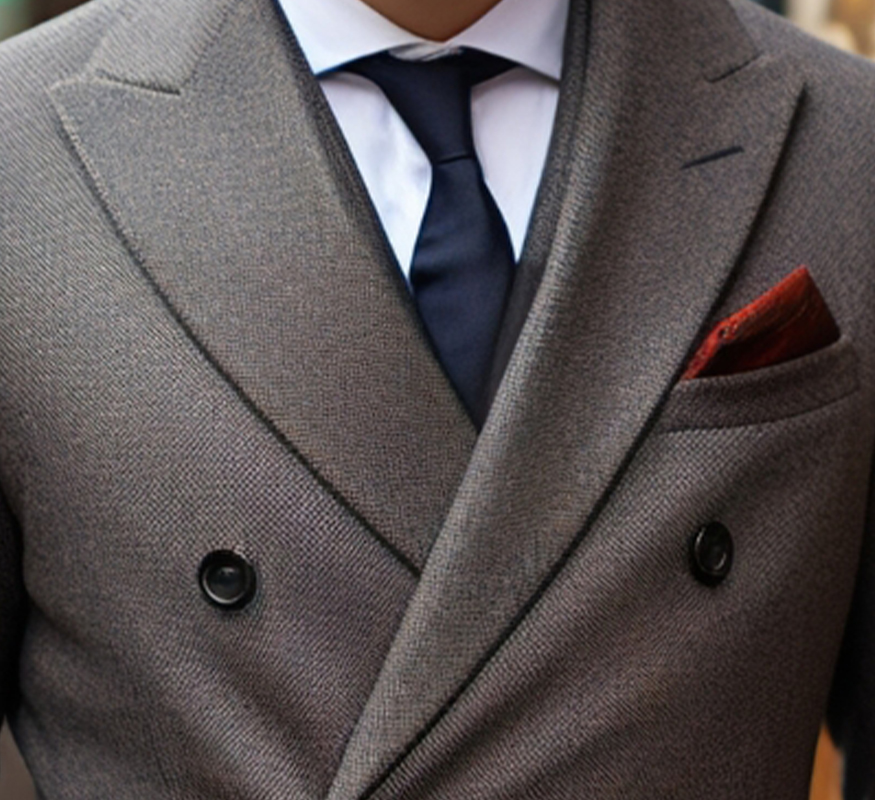 Grey Double-Breasted Overcoat