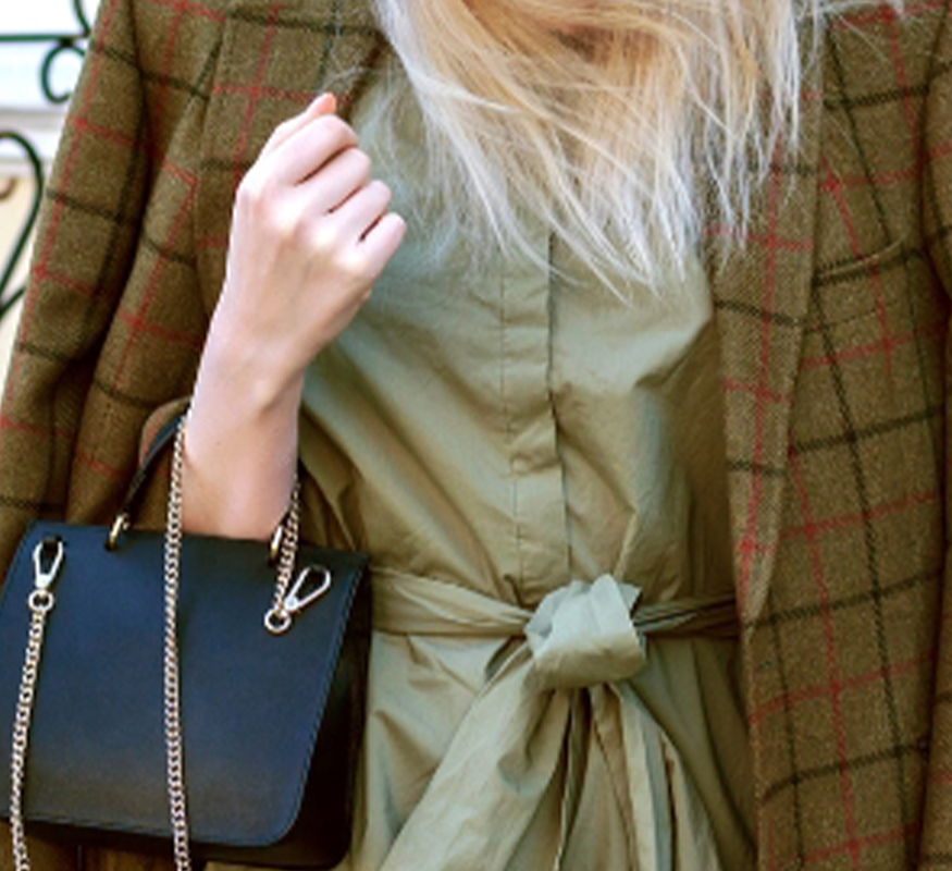 Olive Green Tie-Waist Dress