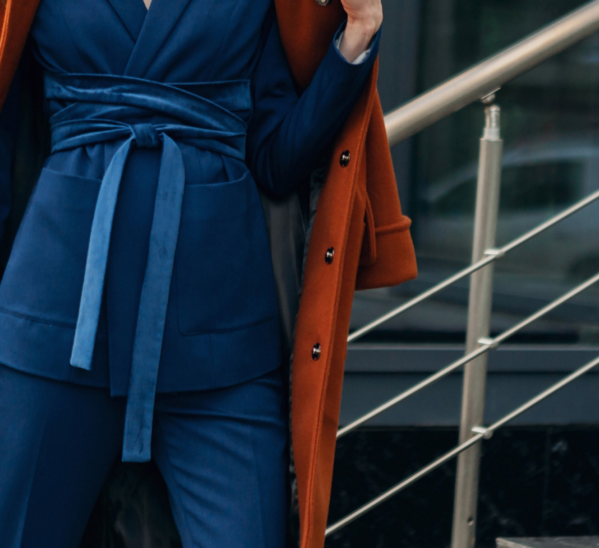 Royal Blue Belted Suit