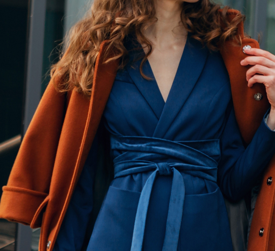Royal Blue Belted Suit