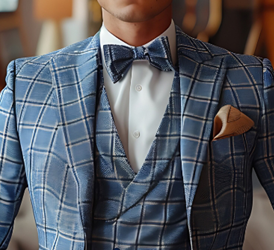  Blue Windowpane Plaid Suit